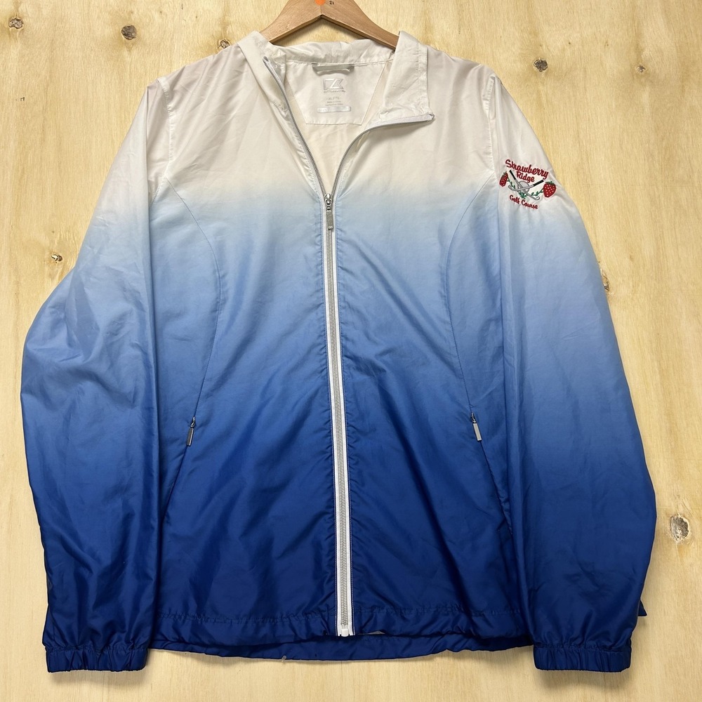 Cutter & Buck CB WeatherTec Jacket Mens XL Blue Ombre Full Zip Golf Windbreaker